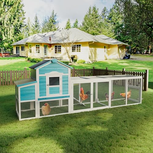 120'' Large Wooden Chicken Coop with Run X929044