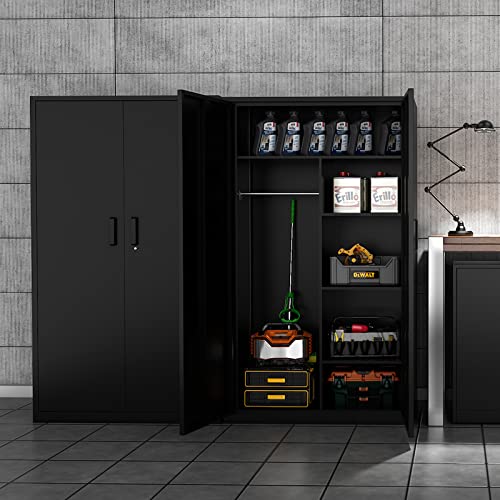 Metal Clothing Storage Locker with Shelves and Closet Rod, 72" F671767