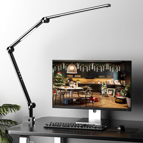 Black 18W LED Desk Lamp with Clamp Q6881