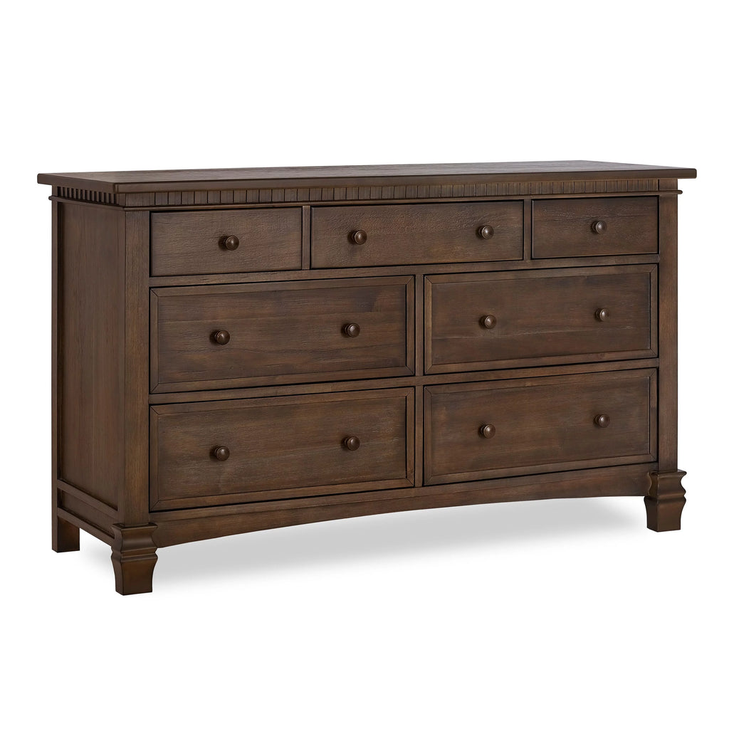 Antique Brown 7 Drawers Double Dresser V94811