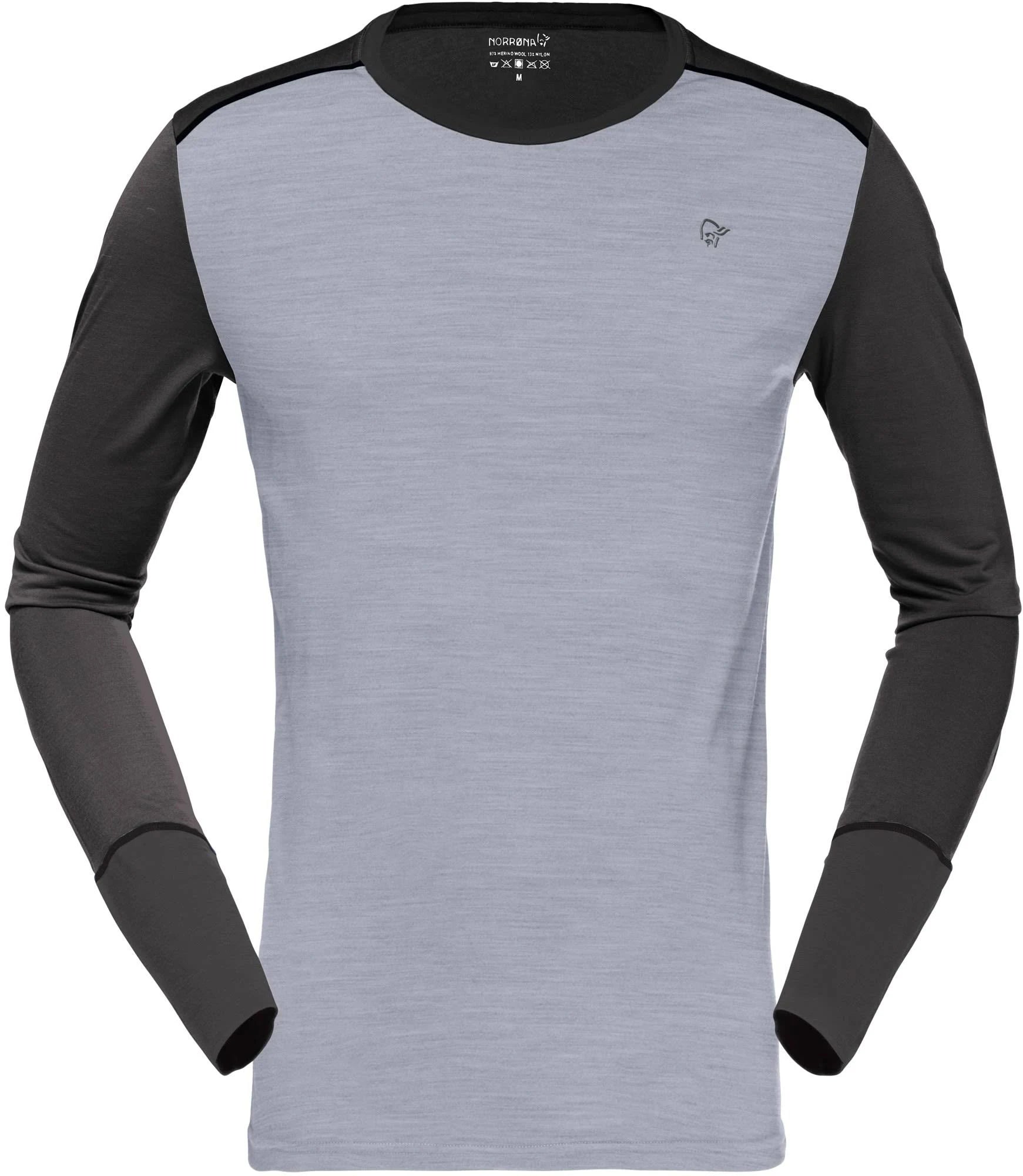 Men's Wool Round Neck Baselayer - Small - Mid Grey R1014