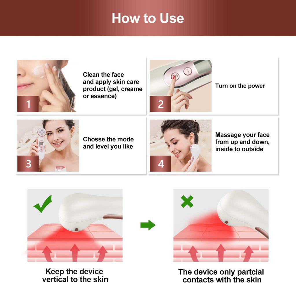 5 in 1 Facial Massager Micro-Current Recharable Device V1715
