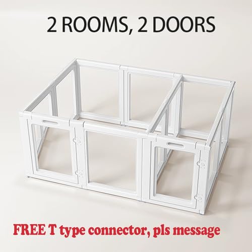 White 10 Pcs Clear Plastic Dog Playpen J6545