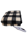 Cream Red Plaid Microplush Electric Heated Throw Blanket M31296
