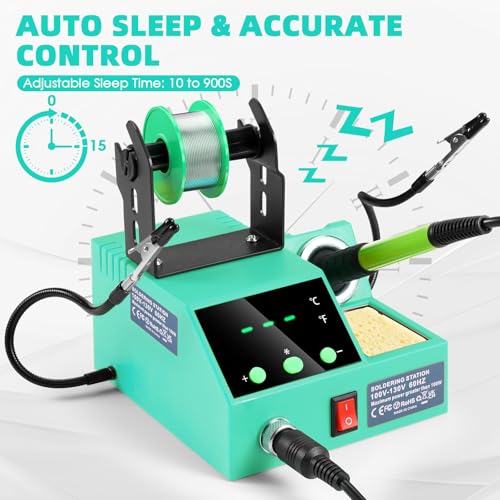 100W Digital Display Soldering Iron Station Kit with 2 Helping Hands G43453