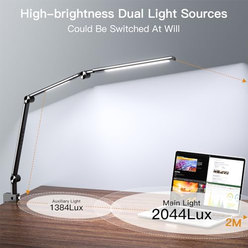 Black 18W LED Desk Lamp with Clamp Q6881