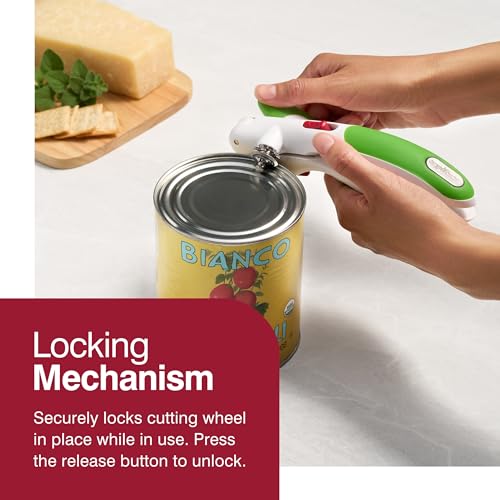 Red Manual Can Opener With Lid Lifter Magnet O669