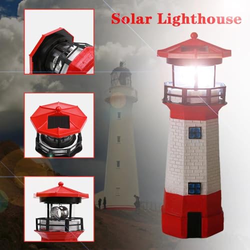 Rotating LED Solar Lighthouse X952819
