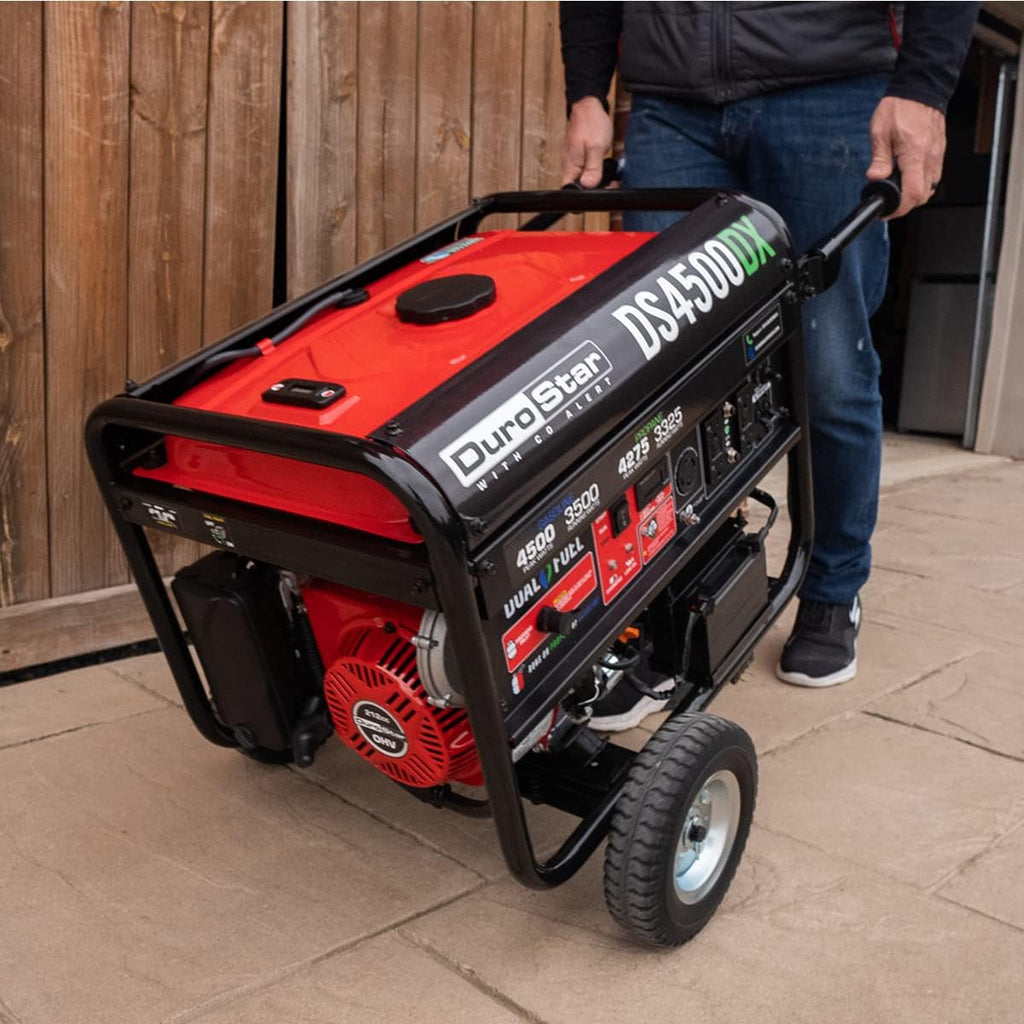 Dual Fuel Portable Generator 4850 Watt Gas or Propane Electric Start Red Black O51681