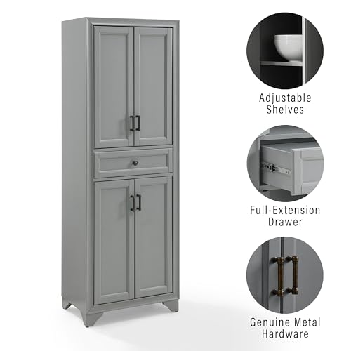 3-Piece Distressed Gray Sideboard Buffet Cabinet and Kitchen Storage Pantry Set Q34447
