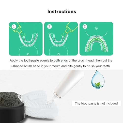Black Ultrasonic U-Shaped Toothbrush X252860