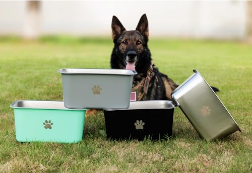 Non Slip Stainless Steel Large Dog Water Bowl 2.65 Gallons Silver V34188