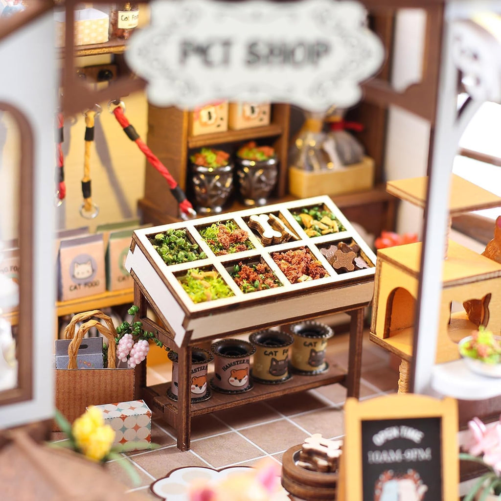 3D Wooden Miniature Dollhouse Kit with Furniture and Light U2559