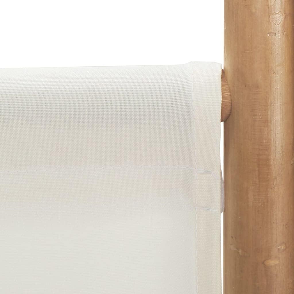 Cream White 4-Panel Bamboo Room Divider P836657