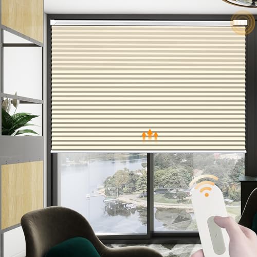 Grey Motorized Cellular Blackout Window Blinds Q10911