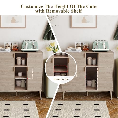 Storage Cabinet with Doors and Shelves, 4 Doors 3 Open Shelves J259733