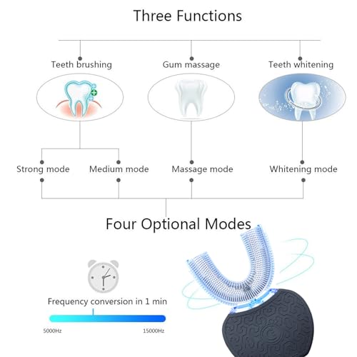 Black Ultrasonic U-Shaped Toothbrush X252860