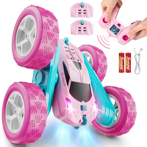 4WD Double Sided 360° Rotating Remote Control Stunt Car Green M5365