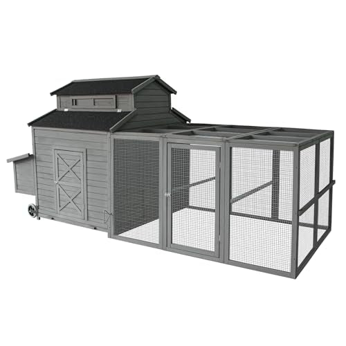 112" Large Wooden Chicken Coop with Chicken Run & Nesting Box S2990