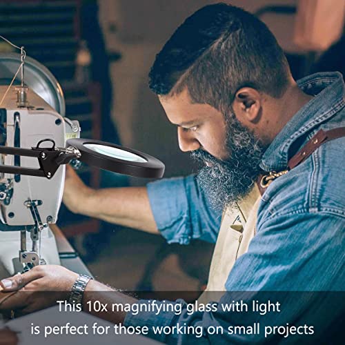 10X Magnifying Lamp with LED Light and Stand N9261