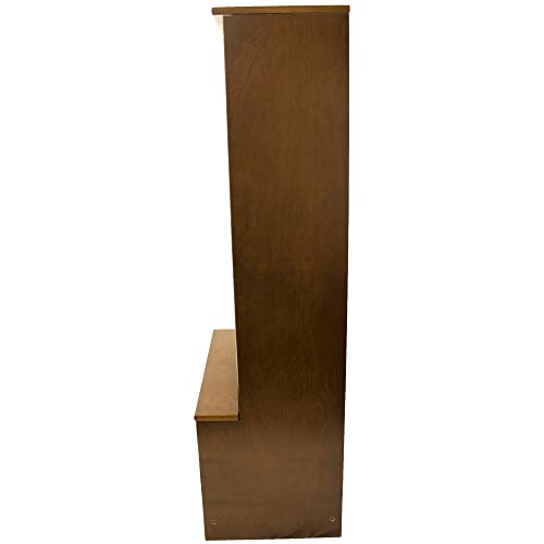Kids Wooden Locker, Two Cubby, 6 Compartment Open Storage Coat Locker (Earl Grey) O851143