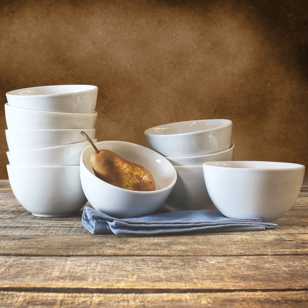 10 Pack White Ceramic 5.5" Cereal Bowls Set N93151