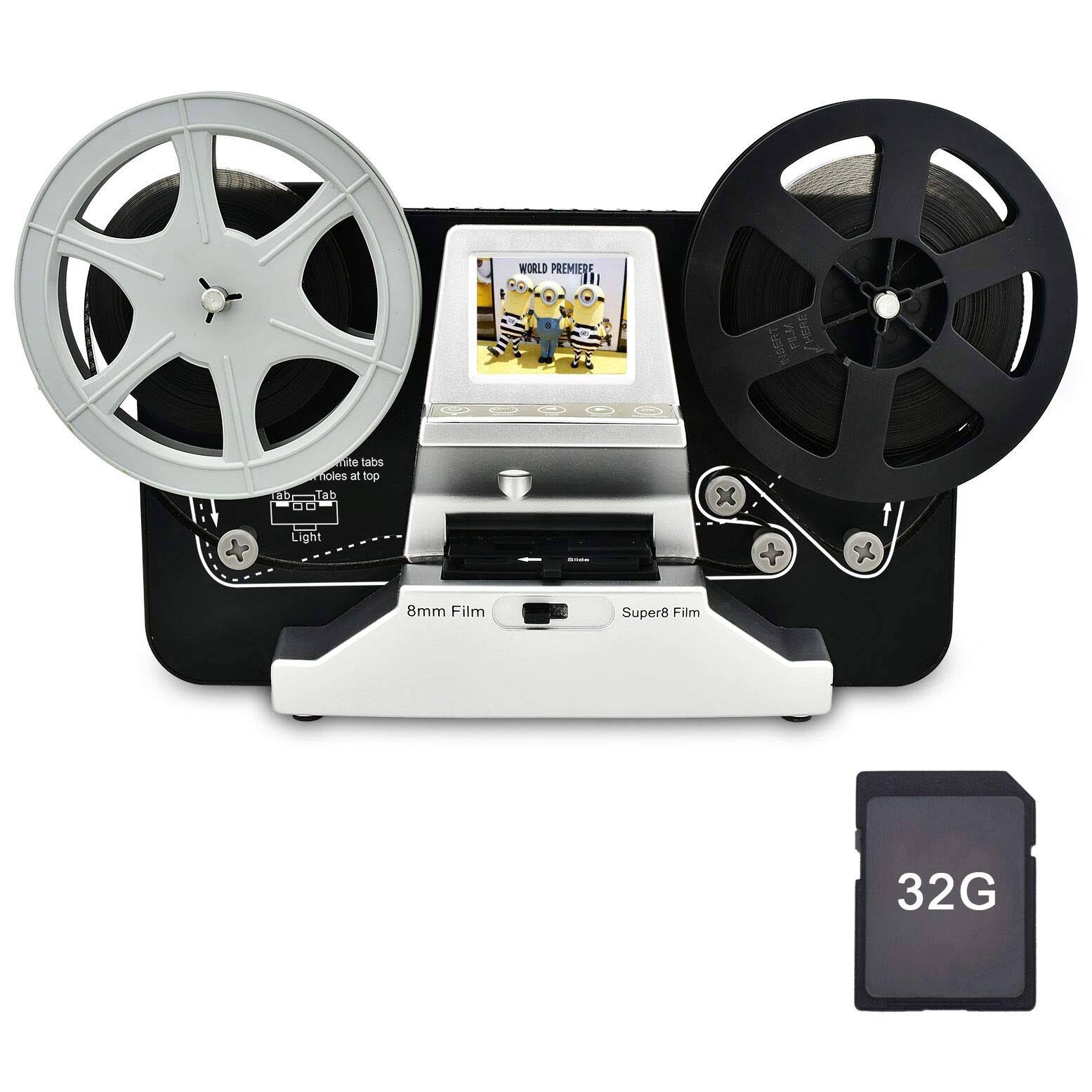 Black 8mm Super8 Roll Film Scanner with 2.4 inch LCD Y127