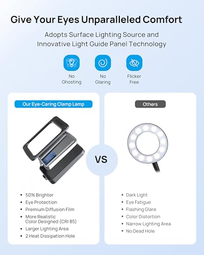 LED Desk Lamp with Clamp, 3-Level Dimmable, Flexible Gooseneck Q774