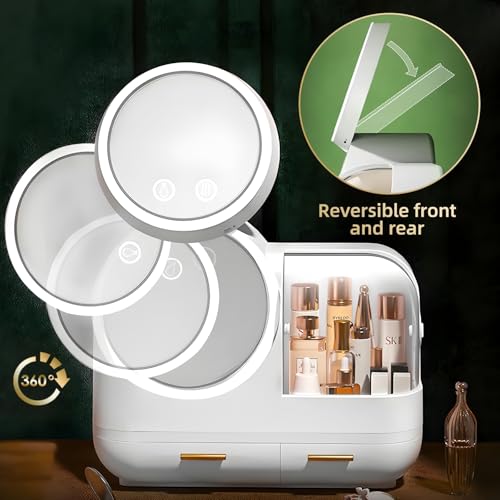 White 15" L×8.5"W×12"H Desktop Makeup Box with Drawers L485722