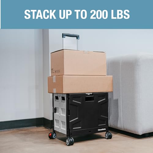 35L Black/Cream Collapsible Wheeled Crate with Lid Z29063
