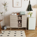Storage Cabinet with Doors and Shelves, 4 Doors 3 Open Shelves J259733