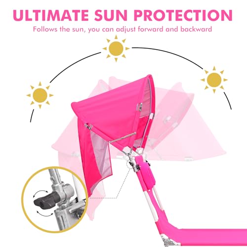 2 Pack Folding Lounge Chair with Face Hole UPF 50+ Sun Shade Q135399