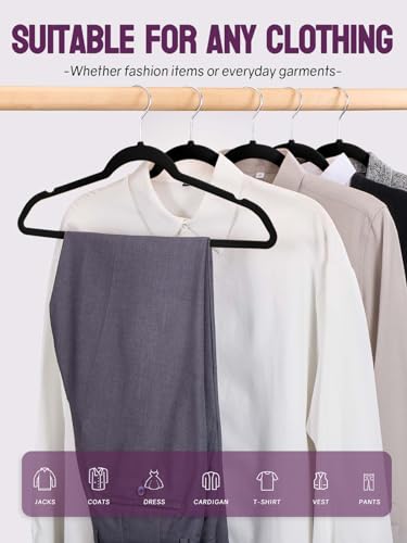 50 Pack Non-Slip Velvet Clothes Hangers with Swivel Hook K75743