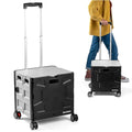 35L Black/Cream Collapsible Wheeled Crate with Lid Z29063