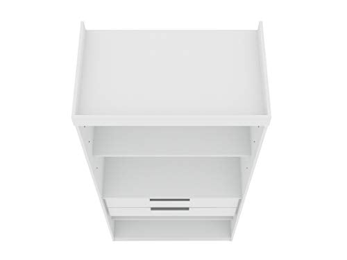 White 4 Drawer Freestanding Wardrobe Closet with Doors and Adjustable Shelves P591373