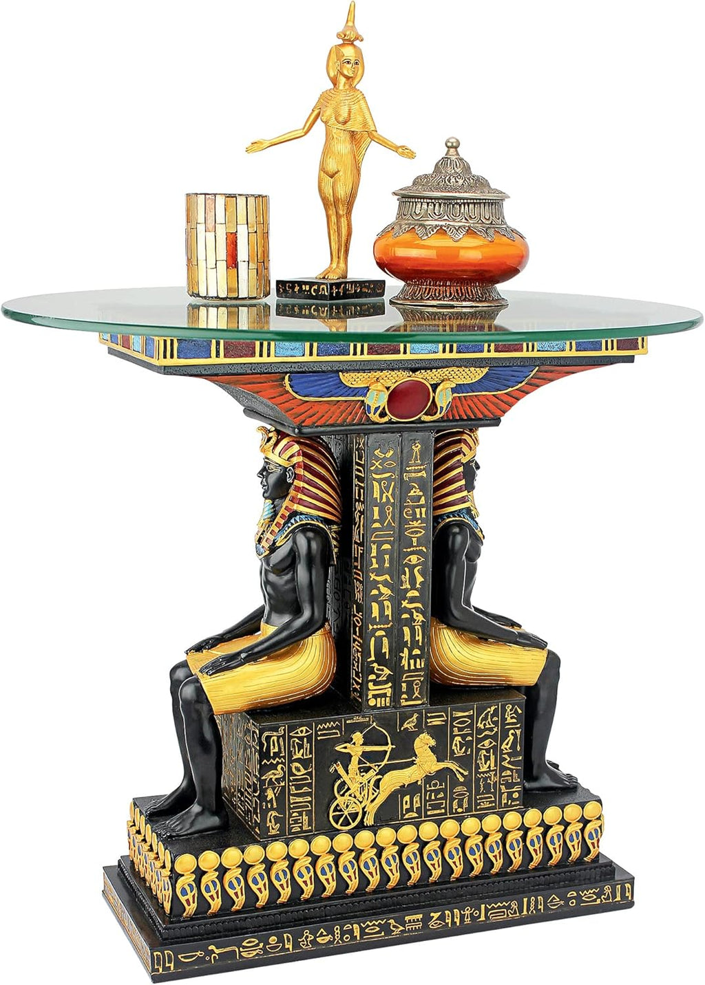 Full Color Glass-Topped Sculptural Table I733244