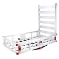 50 x 29.5 x 8.7 inch 500lbs Capacity Aluminum Hitch Cargo Carrier with Folding Ramp W2269