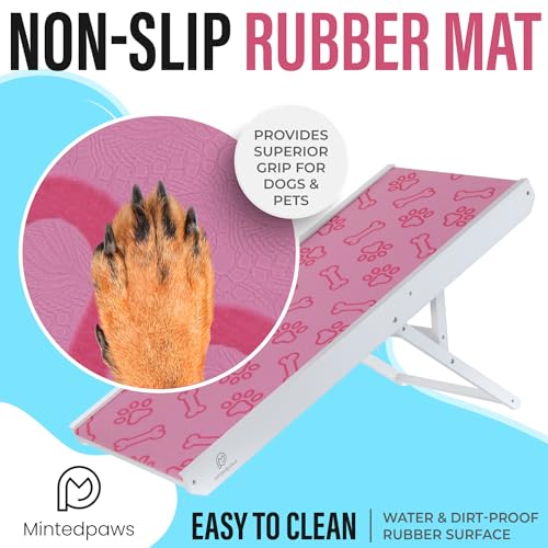 43" Long Adjustable Grey Anti-Slip Rubber Dog Ramp V5665