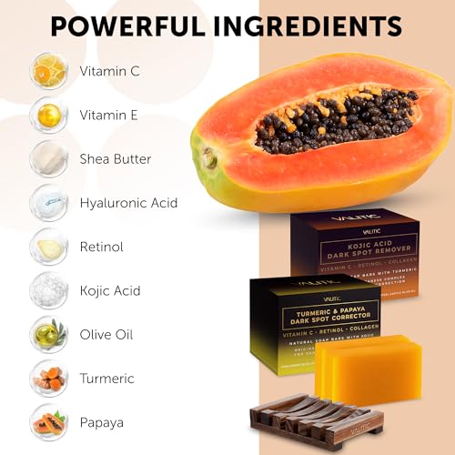 Papaya and Turmeric Kojic Acid Soap Bar, 2 Pack Q7163