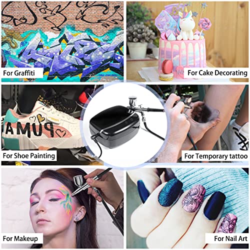 40PSI Touchscreen Airbrush Kit with Compressor, 0.3mm Needle, Dual-Action Airbrush Set P21145