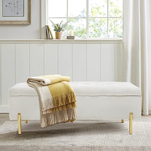Grey Velvet Storage Bench Ottoman with Soft Close Lid Y949