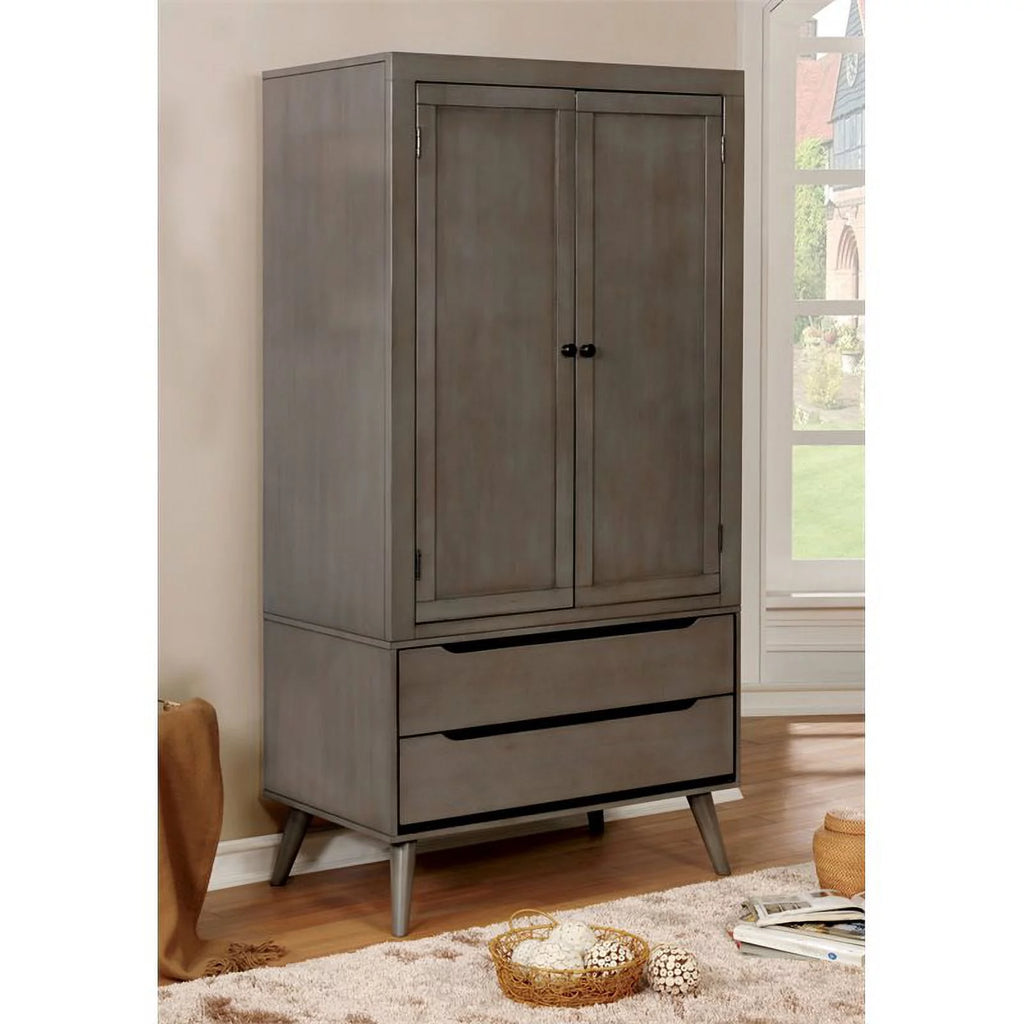Gray Solid Wood Armoire I207