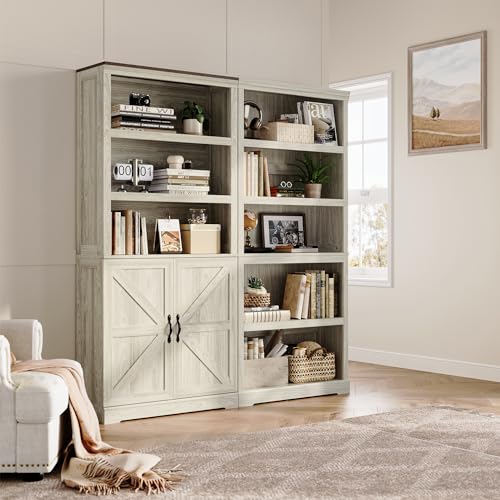 Black 5-Shelf Bookcase with Doors Z22613