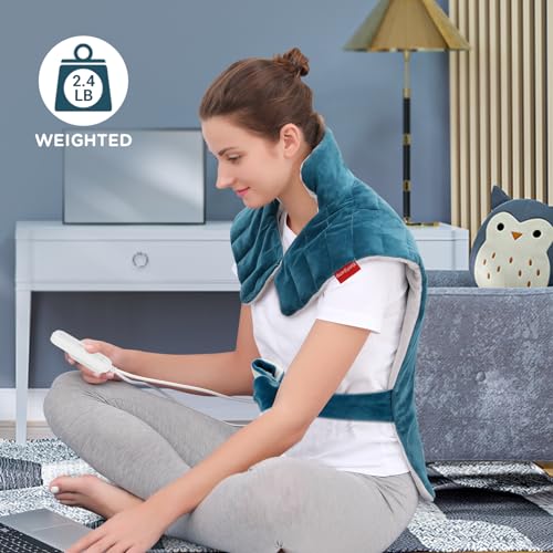 Blue 22"x33" XXL Weighted Electric Heating Pad N8621
