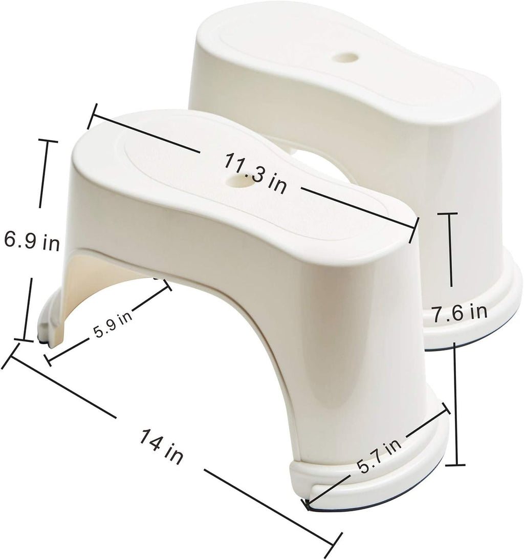 White 2 Pairs Plastic Toilet Stool C6829