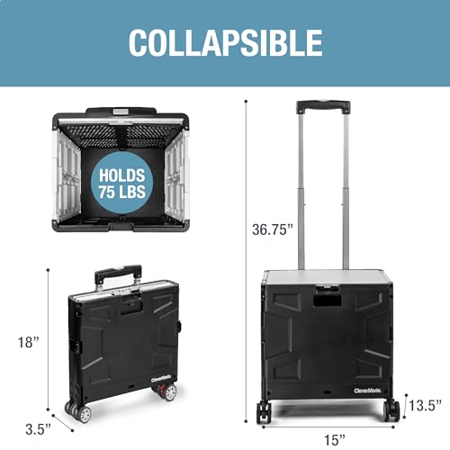 35L Black/Cream Collapsible Wheeled Crate with Lid Z29063