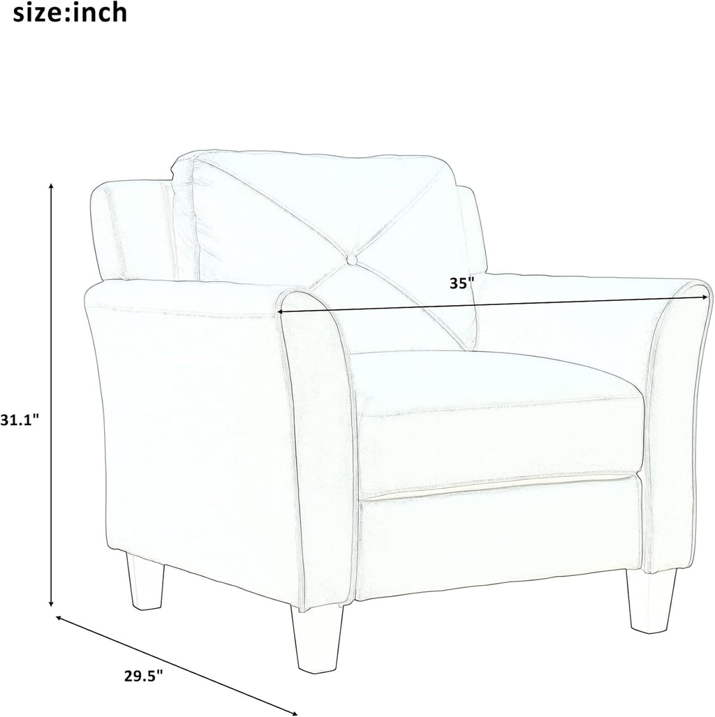 Black 3 Piece Sofa Set T4204