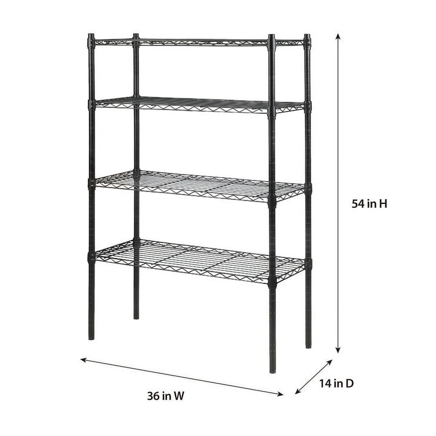 Black 4 Tier Wire Shelf Unit Q3118