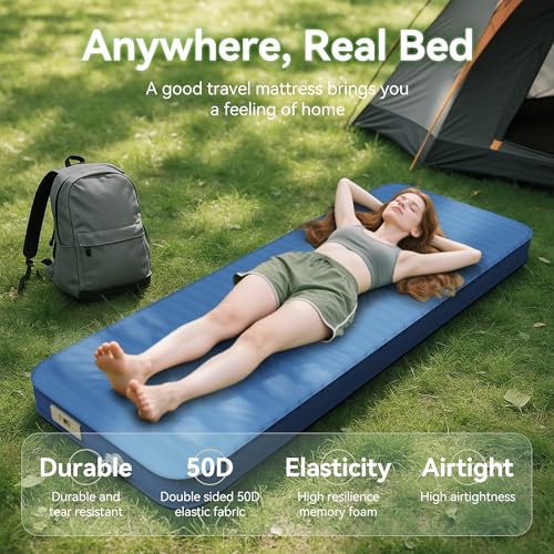 Self Inflating 4" Memory Foam Camping Pad with Built-in Electric Pump V59298