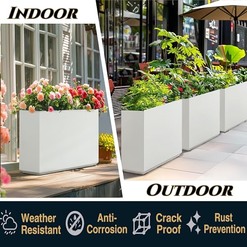 White 38Lx10Wx30H Heavy Outdoor Planter Box L344